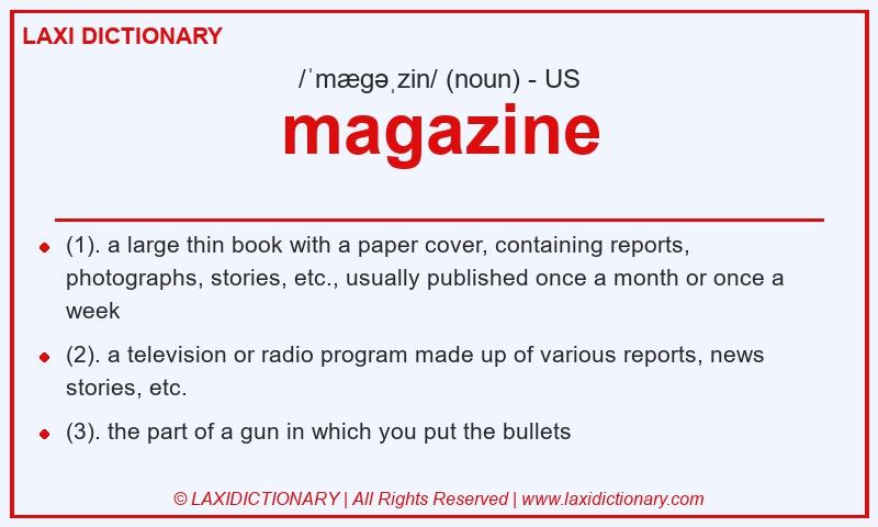 Definition magazine in American English