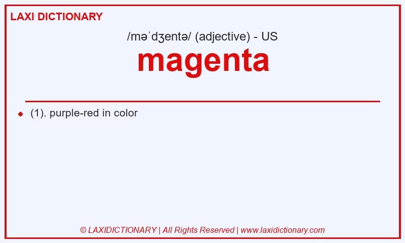 Definition magenta in American English