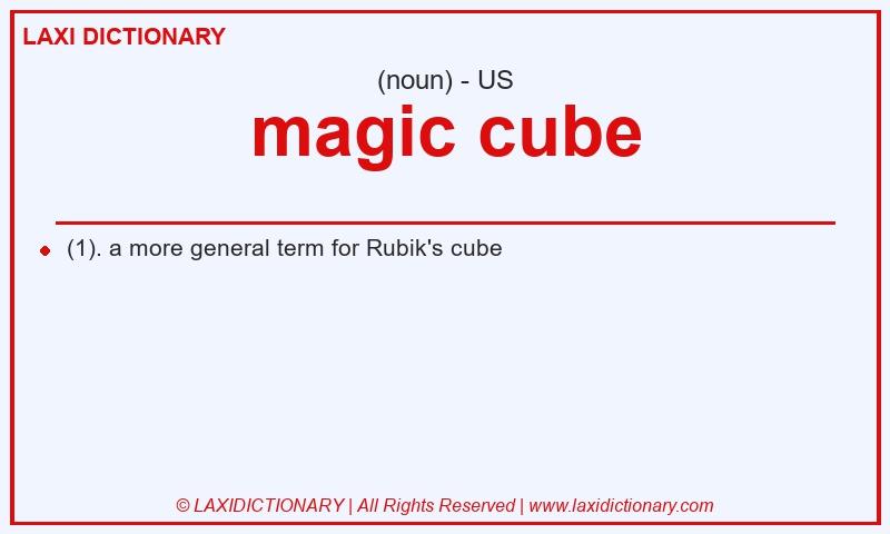 Definition magic cube in American English