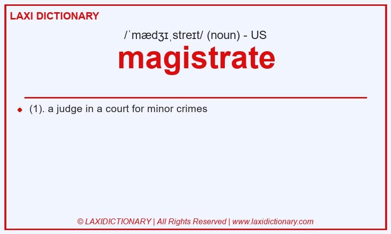 Definition magistrate in American English