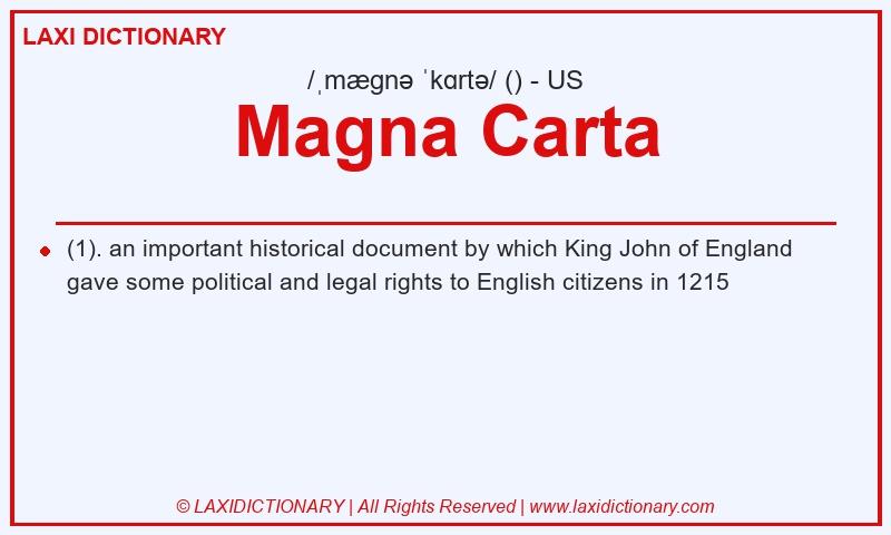 Definition Magna Carta in American English