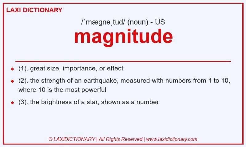 Definition magnitude in American English