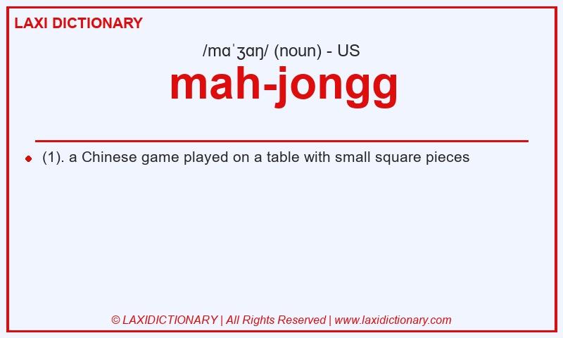 Definition mah-jongg in American English