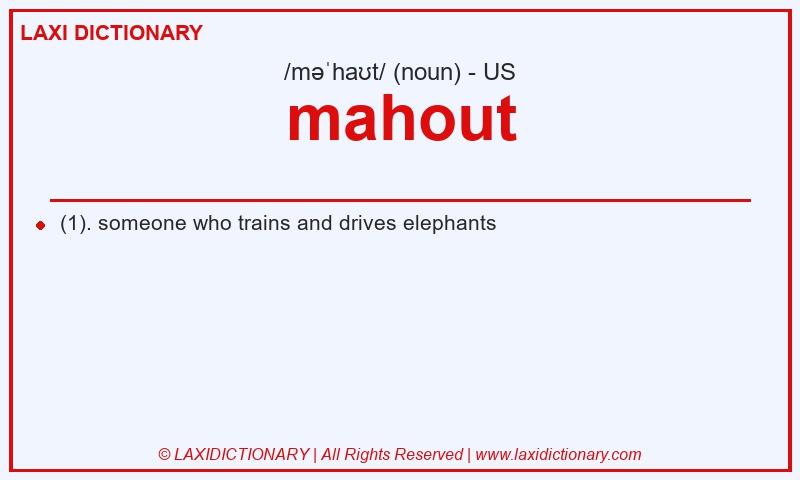 Definition mahout in American English