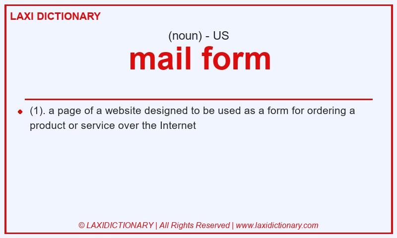 Definition mail form in American English