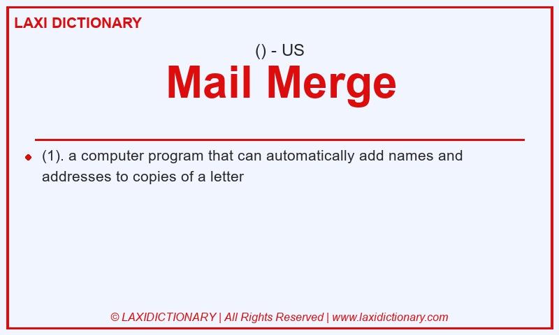 Definition Mail Merge in American English