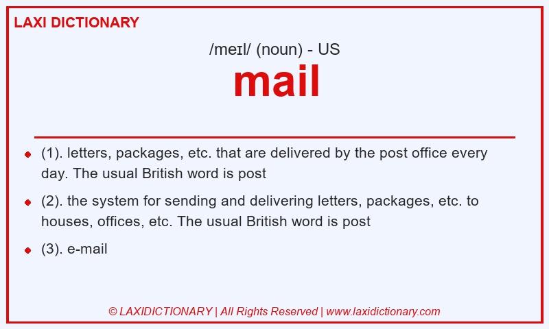 Definition mail in American English