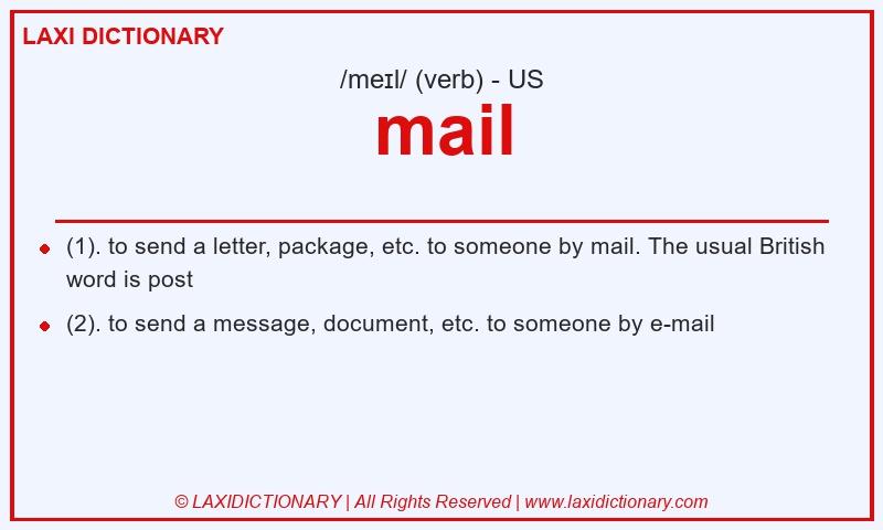 Definition mail in American English