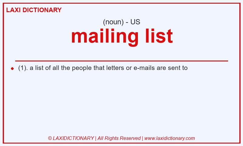Definition mailing list in American English