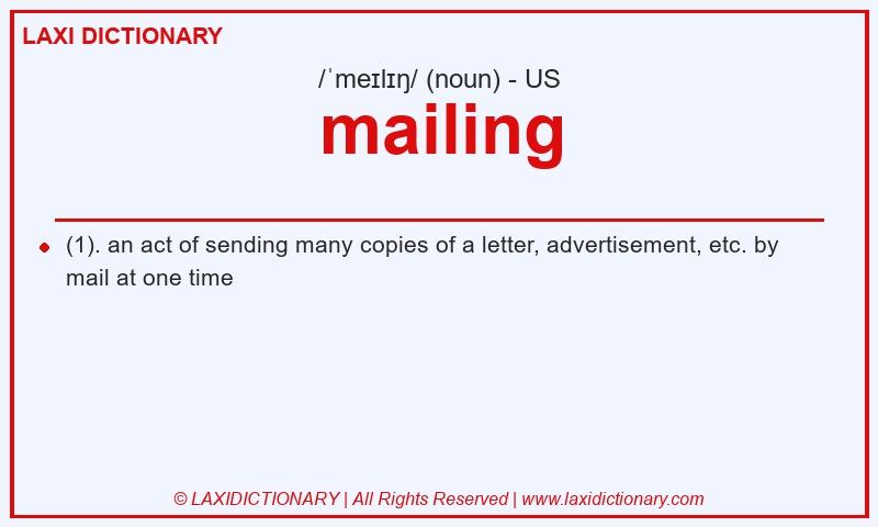 Definition mailing in American English