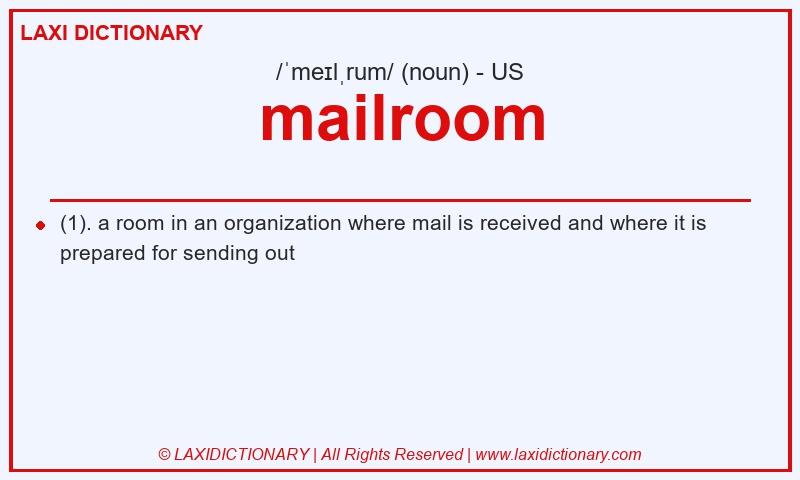 Definition mailroom in American English