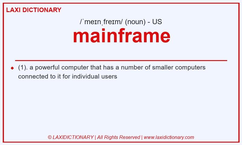 Definition mainframe in American English