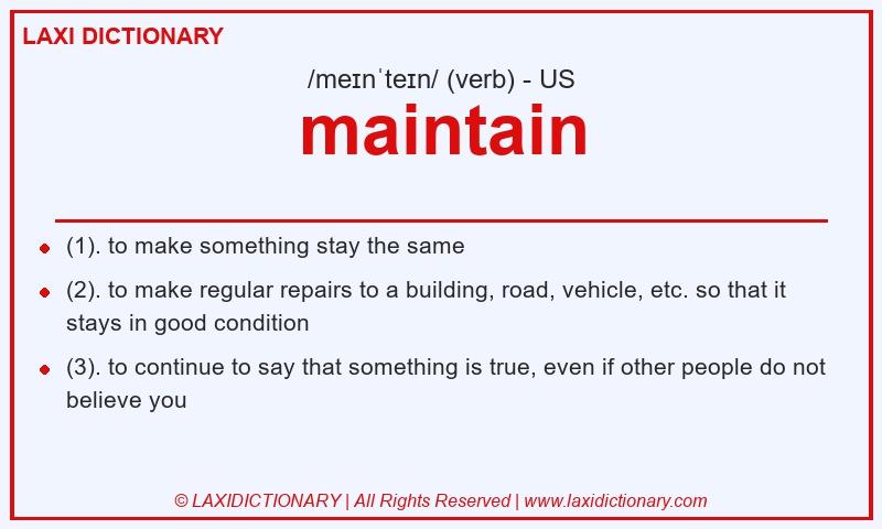 Definition maintain in American English