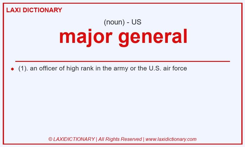 Definition major general in American English