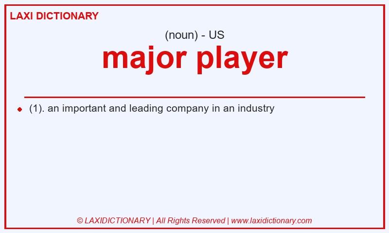 Definition major player in American English