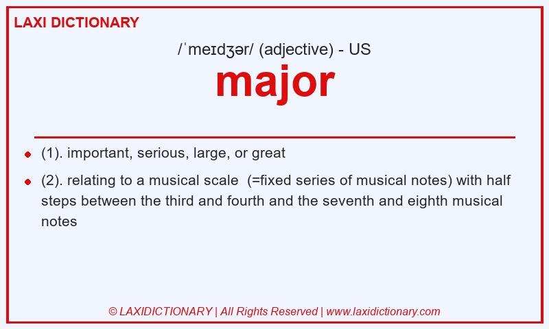 Definition major in American English