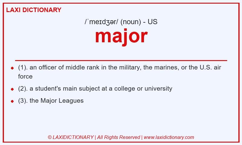 Definition major in American English