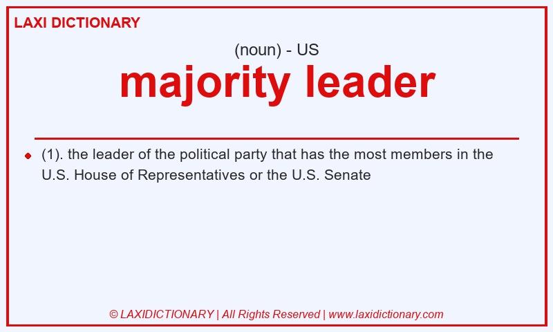 Definition majority leader in American English
