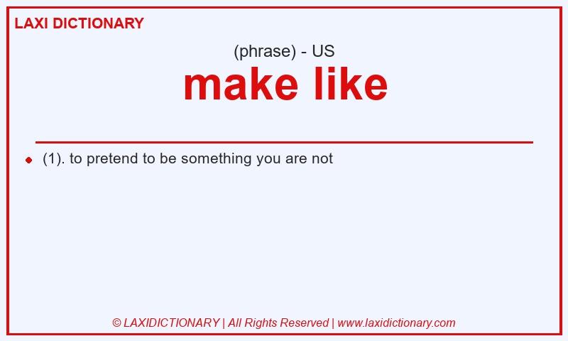 Definition make like in American English