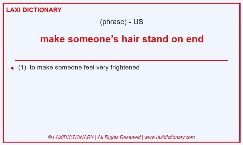 Definition make someone’s hair stand on end in American English