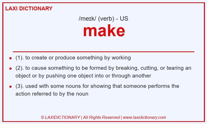 Definition make in American English