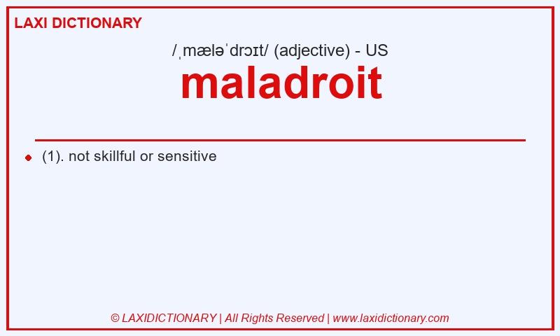 Definition maladroit in American English