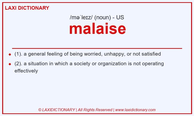Definition malaise in American English