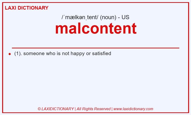 Definition malcontent in American English