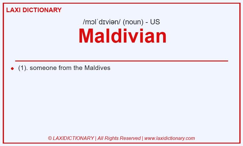 Definition Maldivian in American English