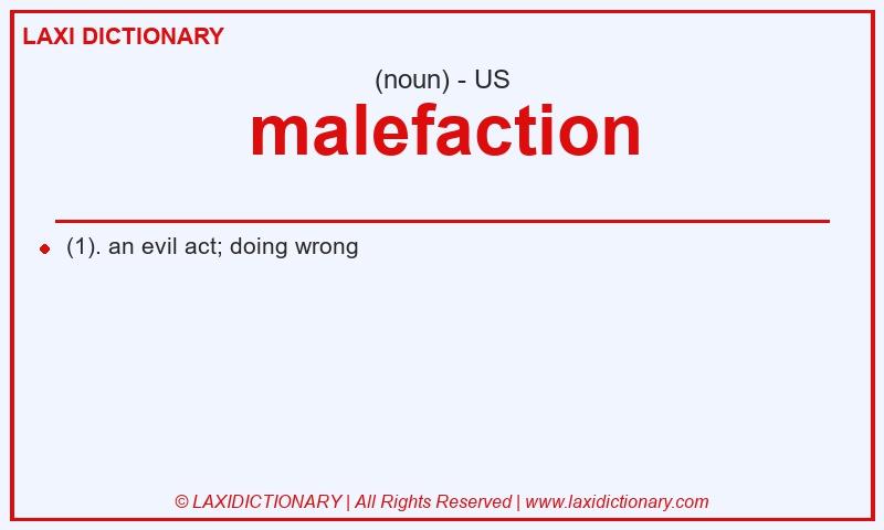 Definition malefaction in American English
