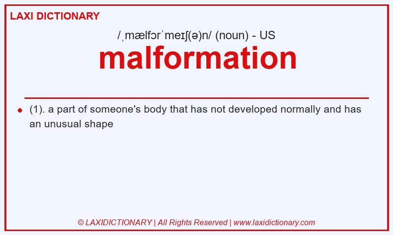 Definition malformation in American English