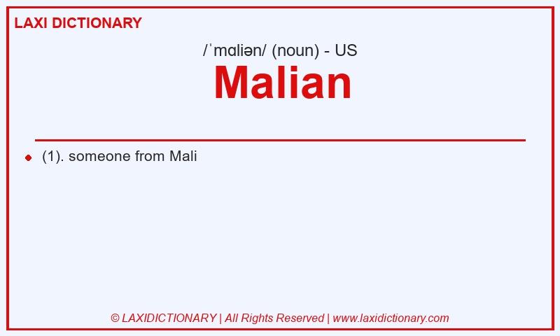 Definition Malian in American English