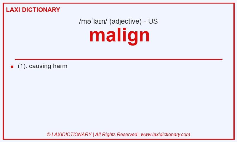 Definition malign in American English