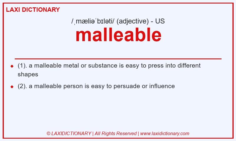 Definition malleable in American English
