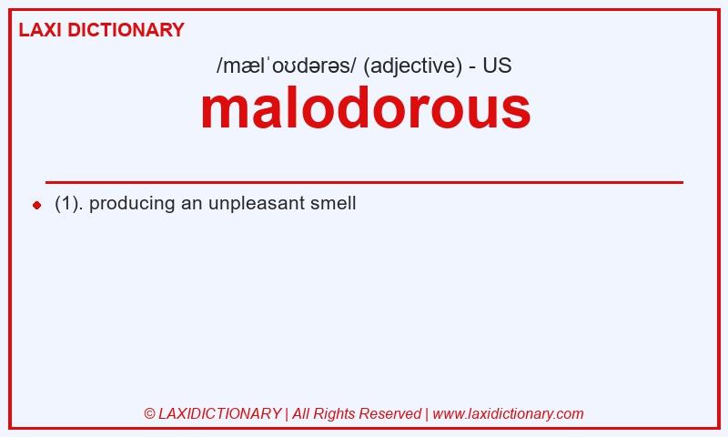 Definition malodorous in American English