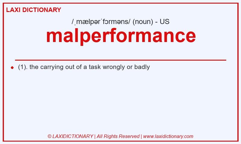 Definition malperformance in American English