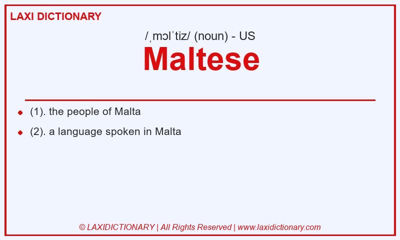 Definition Maltese in American English