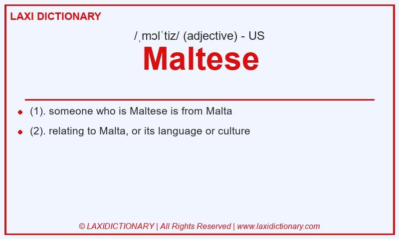 Definition Maltese in American English