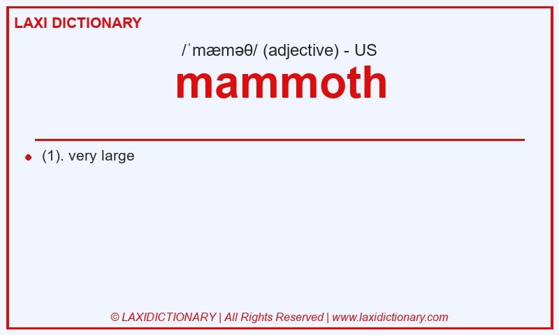 Definition mammoth in American English