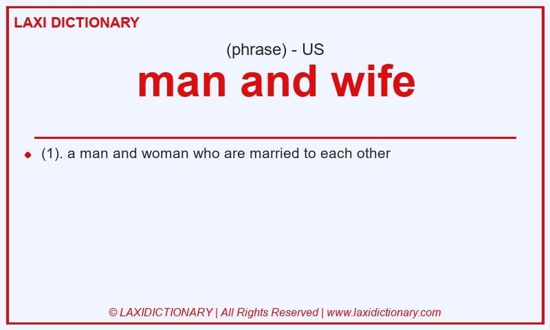 Definition man and wife in American English
