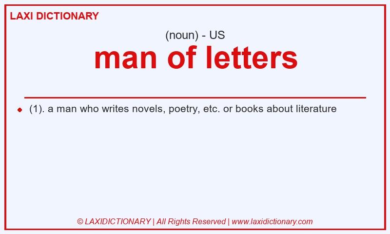 Definition man of letters in American English