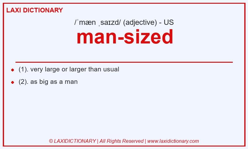 Definition man-sized in American English