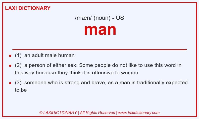 Definition man in American English