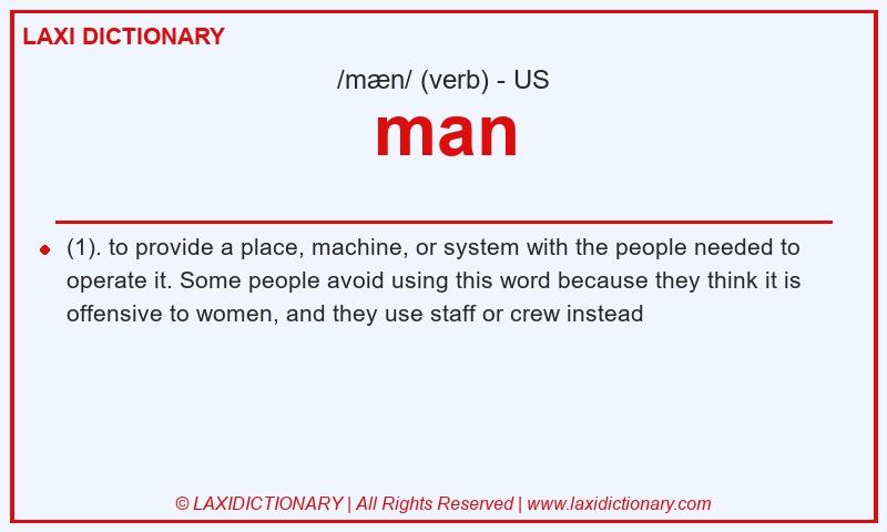 Definition man in American English