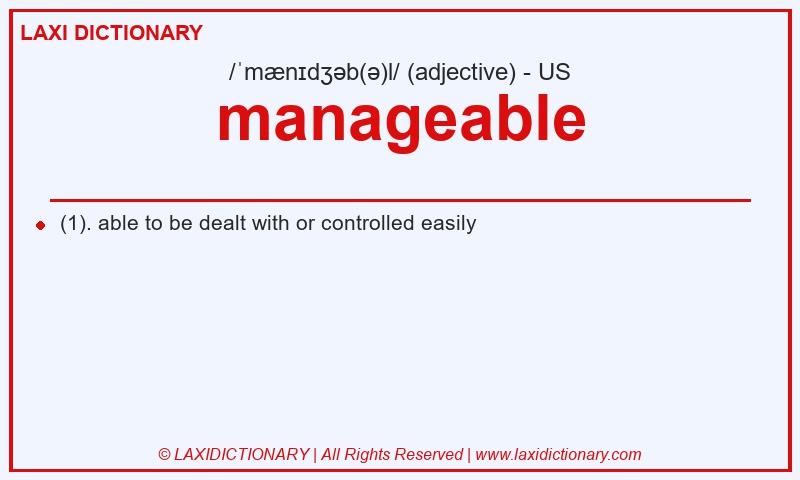 Definition manageable in American English