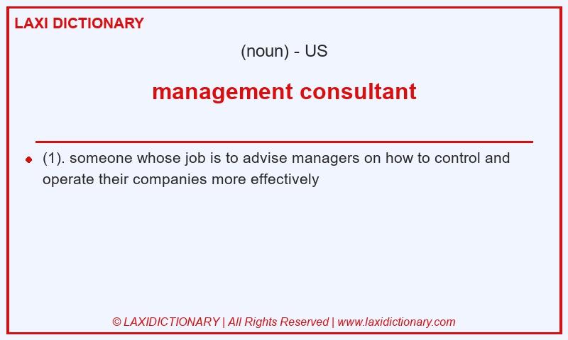 Definition management consultant in American English