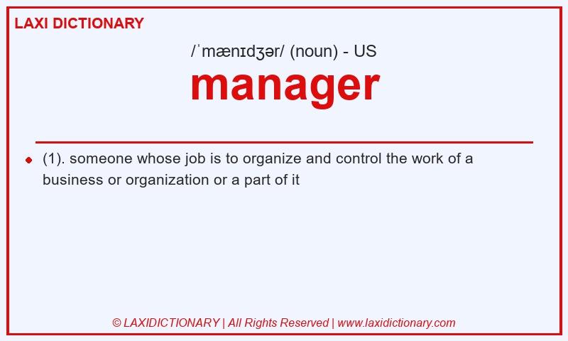 Definition manager in American English