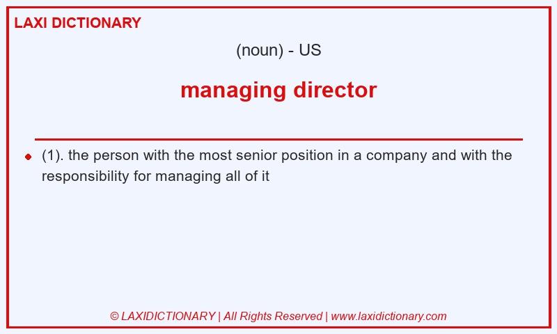 Definition managing director in American English