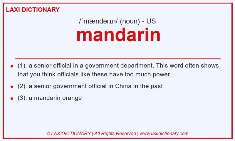 Definition mandarin in American English