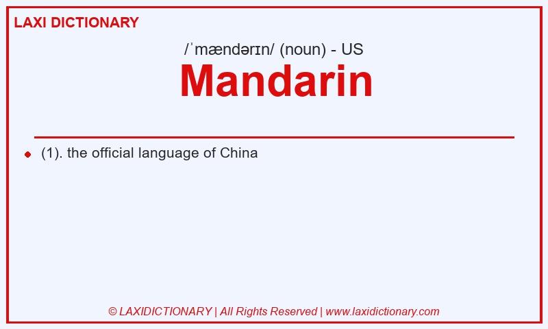 Definition Mandarin in American English